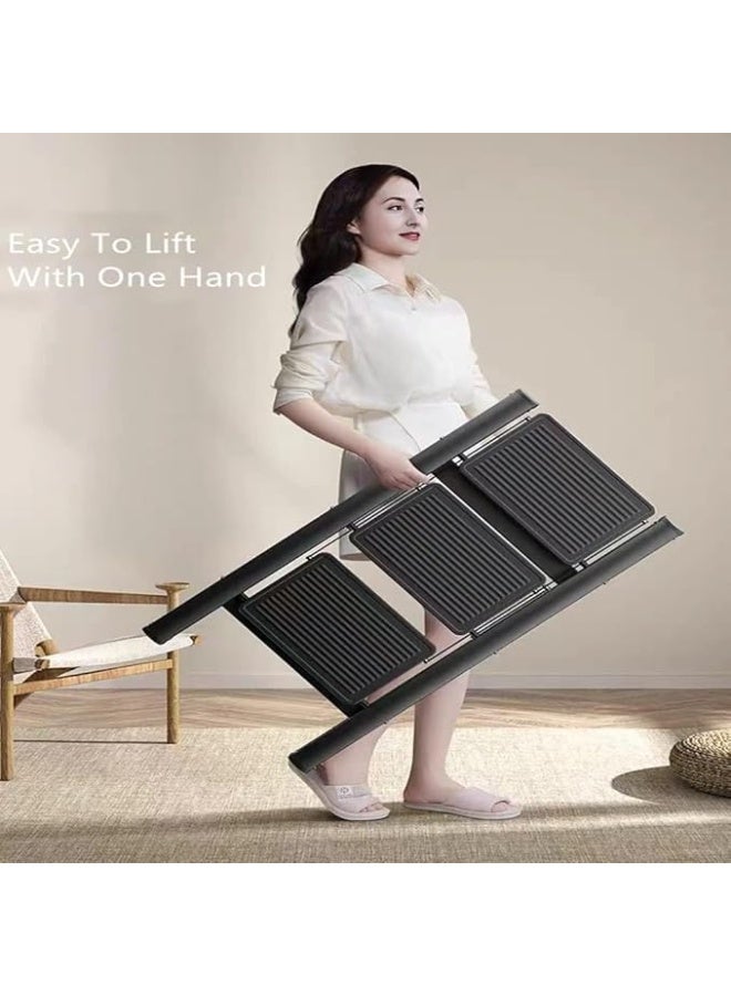 فكسر سلم فيكسير القابل للطي بثلاث درجات - مقعد متدرج من الفولاذ المتين مع دواسات عريضة مضادة للانزلاق - Image 4