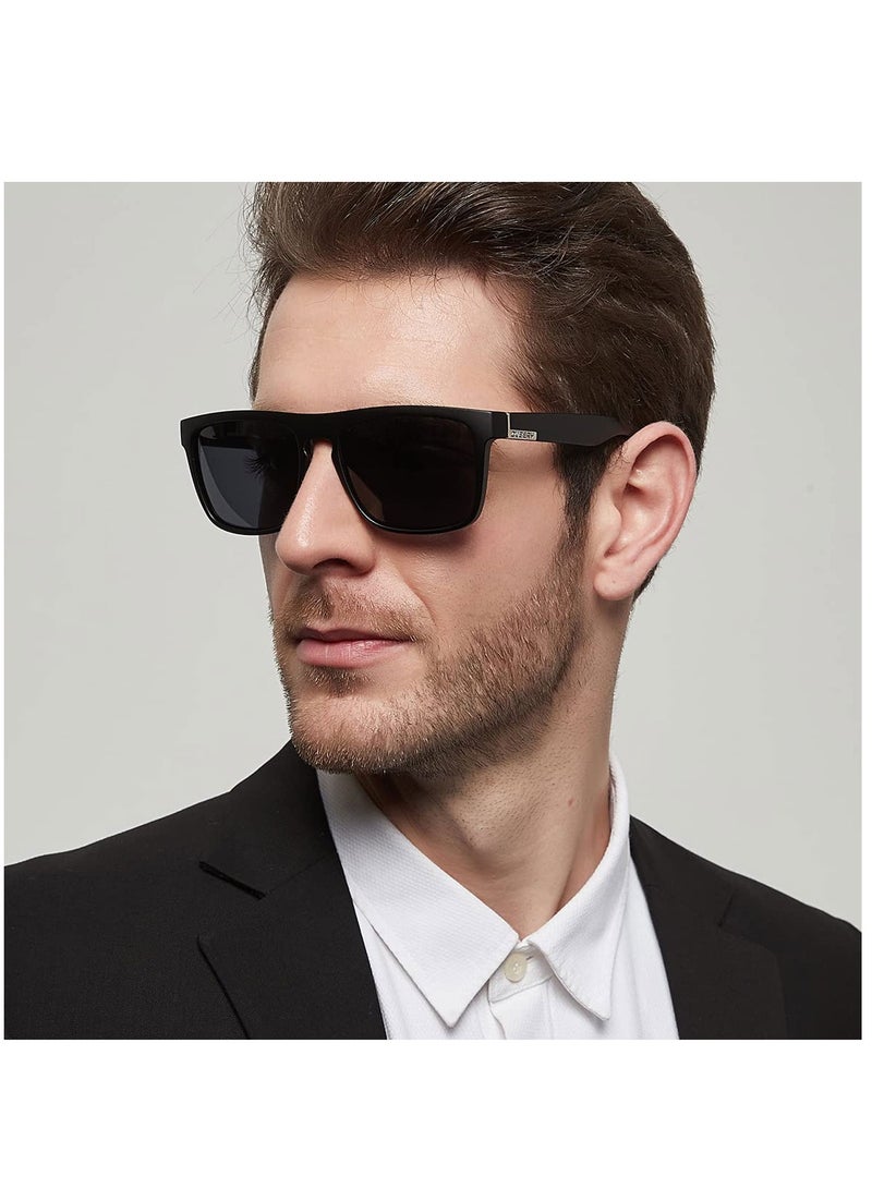 إكسفور 2 حزمة نظارات شمسية مستطيلة مستطيلة مستقطبة للرجال والنساء للقيادة نظارات شمسية مستطيلة للرجال للنساء حماية من الأشعة فوق البنفسجية 400 للرياضة في الهواء الطلق التنزه في الهواء الطلق الغولف ركوب الدرا - Image 2