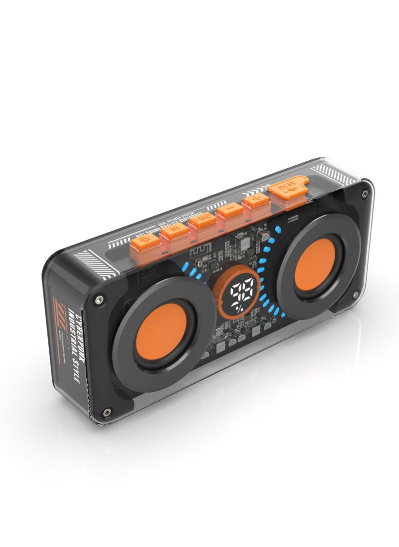 HEATZ Bluetooth 5.1 Wireless Outdoor Speakers,16W Bluetooth Speakers ,Transparent, Stereo Sound, for Home, Party, Travel  - Image 1