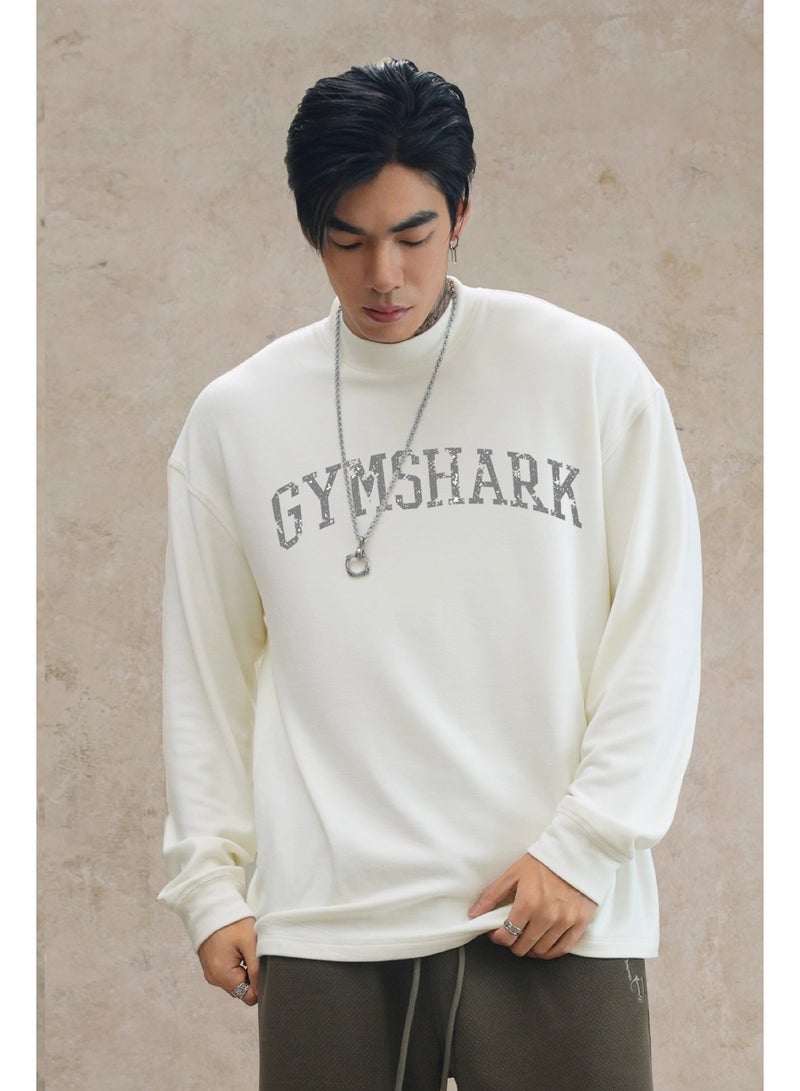 جيمشارك Gymshark تي شيرت الياقة المدورة - نسخة كبيرة فضفاضة ، رث شعار العلامة التجارية المطبوعة ، والأقمشة الصوفية الناعمة ، وملابس رياضية متعددة الوظائف لممارسة أسلوب الشارع - Image 2