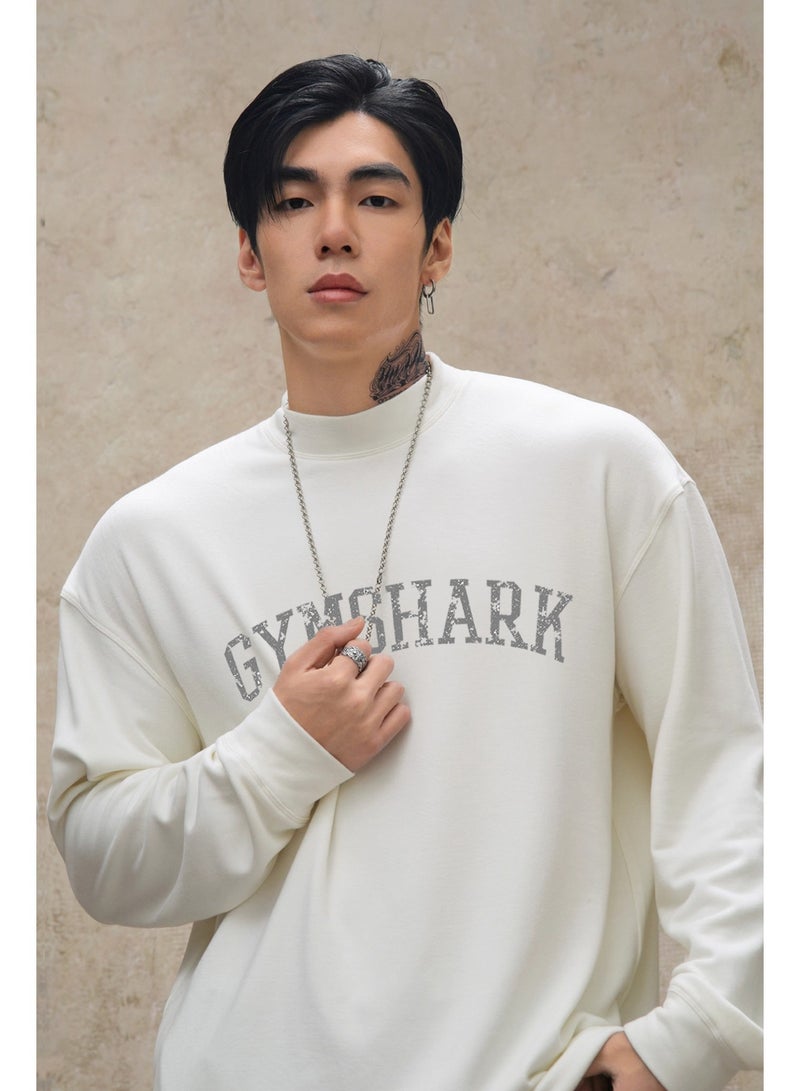 جيمشارك Gymshark تي شيرت الياقة المدورة - نسخة كبيرة فضفاضة ، رث شعار العلامة التجارية المطبوعة ، والأقمشة الصوفية الناعمة ، وملابس رياضية متعددة الوظائف لممارسة أسلوب الشارع - Image 1