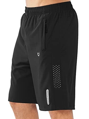 NORTHYARD Men's Athletic Running Shorts Quick Dry Workout Shorts 7"/ 5"/ 9" Lightweight Sports Gym Basketball Tennis Hiking Exercise Black-9inch 2XL - Image 1