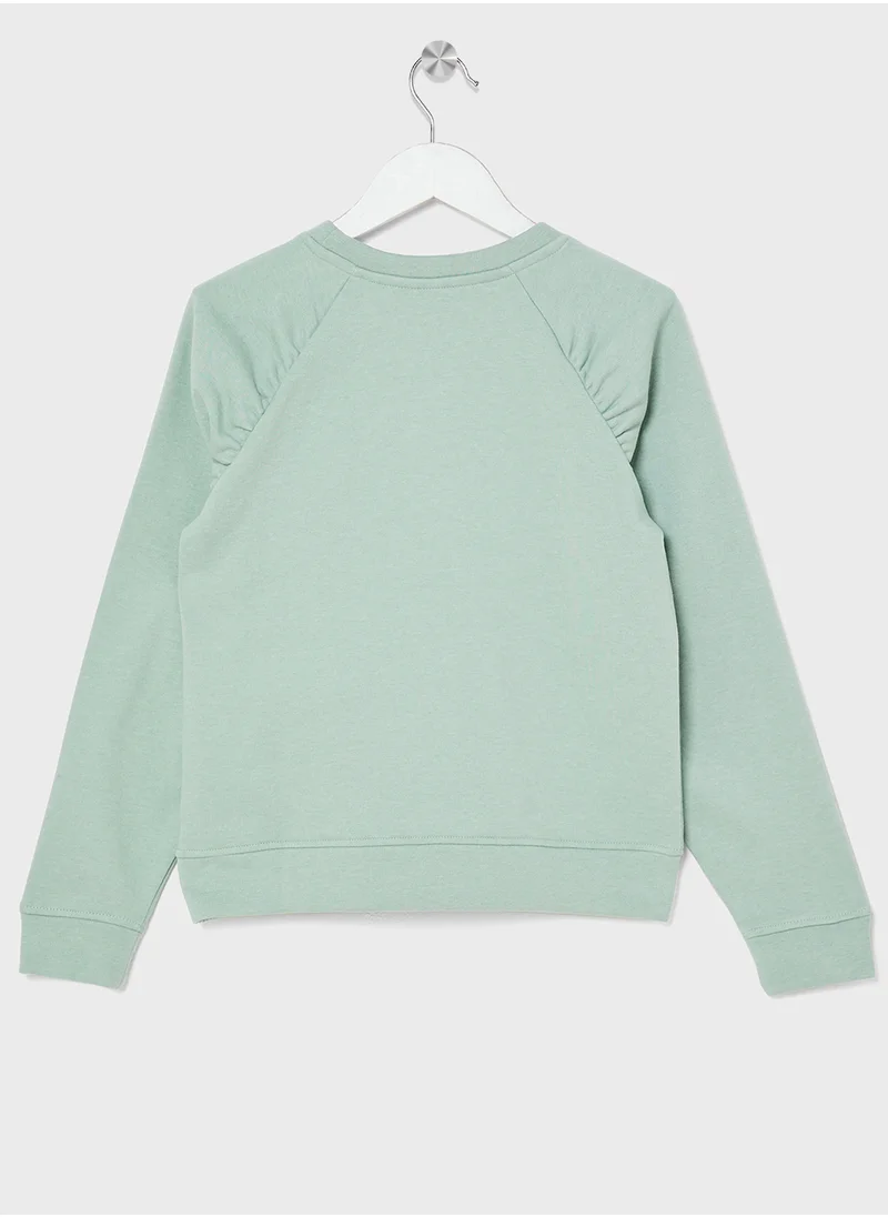 Vero Moda Girl Kids Ruffel Sleeve Sweatshirt