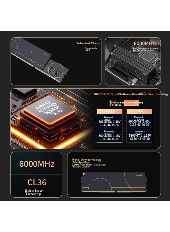 Zhike 32gb Ddr5 6000 C36 Desktop Ram Single-sided Unibody Heat Spreader