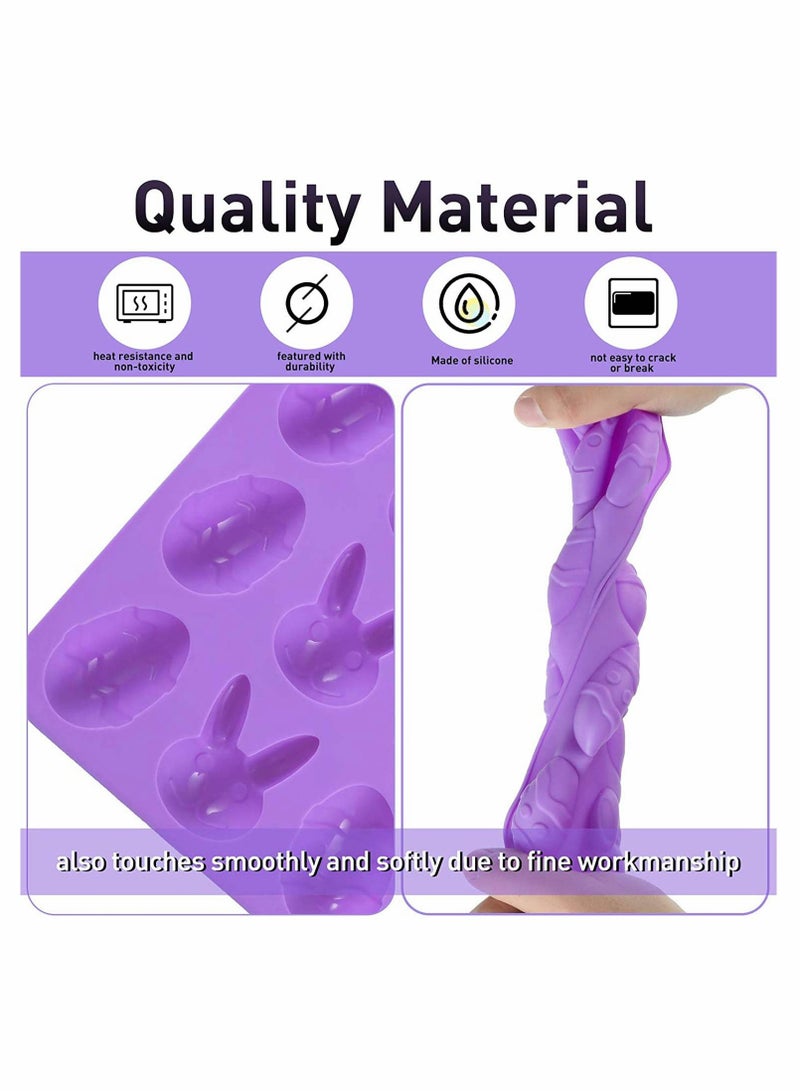 Excefore 3Pcs Silicone Chocolate Mold, Bunny Candy Mold, Shaped DIY Mold, Ice Cube, Soap Jelly, Pudding, Cocoa Bomb, Dome Mousse, French Dessert Cake Decoration and Party - Image 5