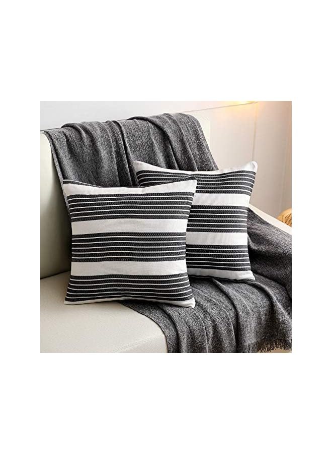 The Bros Pillow Covers Pack Of 2 Cotton Soft Decorative Square Throw Pillow Covers, Home Decorations For Sofa Couch Bed Chair 18x18 Inch/45x45 Cm - Image 2