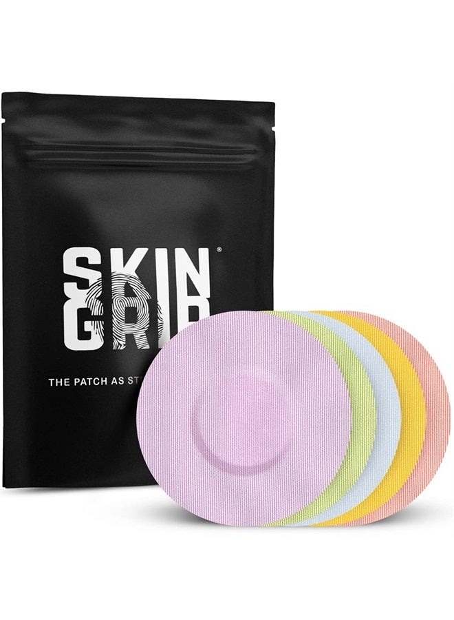 SKIN GRIP Adhesive Patches for Freestyle Libre 2 – Waterproof & Sweatproof for 10-14 Days, Pre-Cut Adhesive Tape, Continuous Glucose Monitor Sensor Cover – 20 Pack, Pastel Variety - Image 1