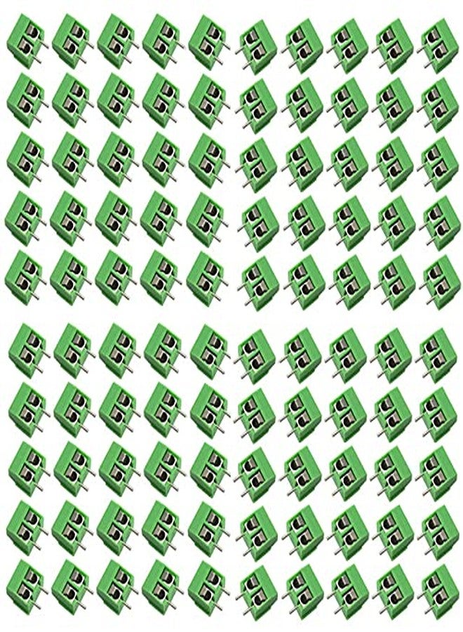 TECHDELIVERS® 2 Pin 5mm Pitch Terminal Block PCB Connectors Ac 300V 10A, 2pin Screw Terminal Connector (100 Pcs) - Image 1