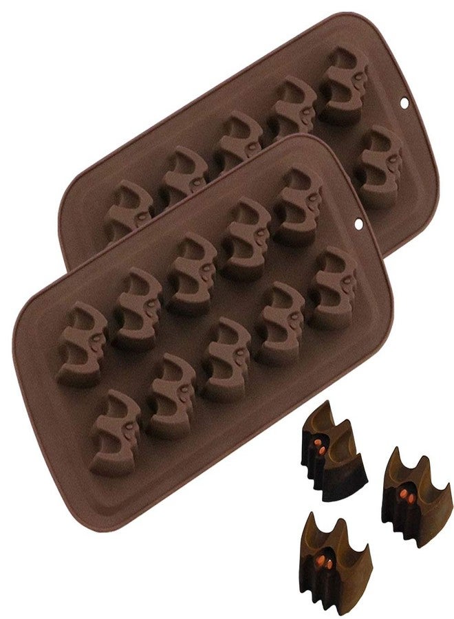 HiParty 2Pack Halloween Bat Chocolate Candy Molds, Bat Silicone Fat Bomb Gummy Mini Soap Crayon Melt Mould Ice Cube Trays Halloween Party Favor Decoration Supplies - Image 1