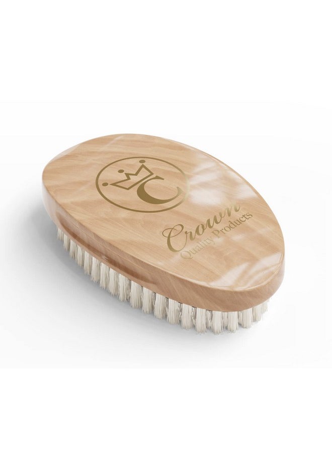 Crown Quality Products - Cqp Medium Firm Premium Mixed Boar Bristle Caesar Hairbrush (Light Oak) - Image 1