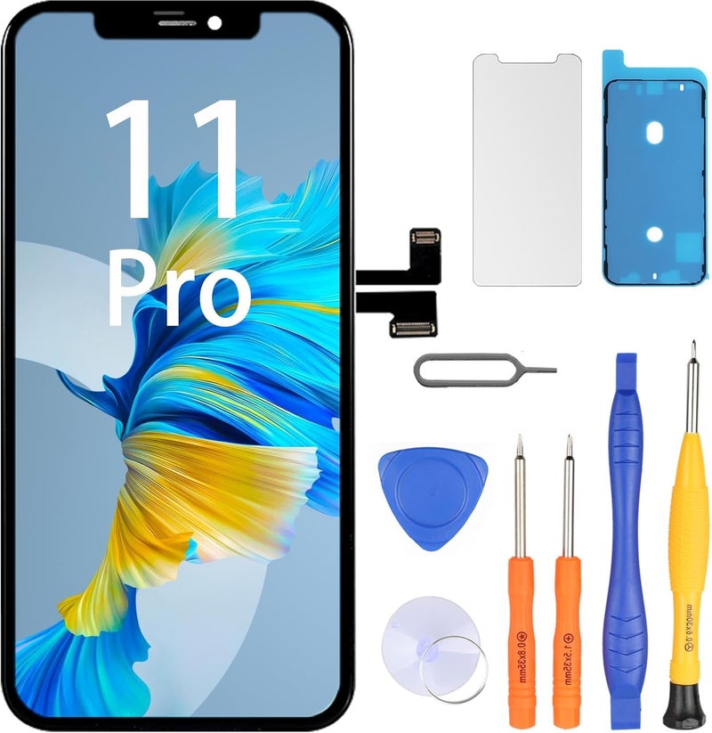 LL TRADER Screen Replacement for iPhone 11 Pro LCD Display 5.8 Inch Touch Screen iPhone 11 Pro Display Digitizer iPhone 11 Pro Frame Assembly Repair Tool with Model A2160, A2217, A2215 New 2025 USA - Image 1