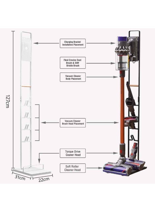 كن واحدًا المكنسة الكهربائية حامل الوقوف مع عجلات و Handholderfor V15 V11 V10 V8 V7 V6, معدنية أرضية الوقوف متوافقة ل T30 T20 V12 V11 V10,لا حفر الجدار - Image 4