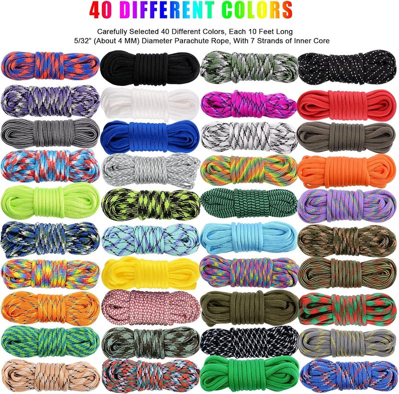 WEREWOLVES 550 Paracord Type III - Survival Paracord Bracelet Rope Kits - Tent Rope Parachute Cord Combo Crafting Kits, Many Colors of Outdoor Survival Rope - Great Gift - Image 2
