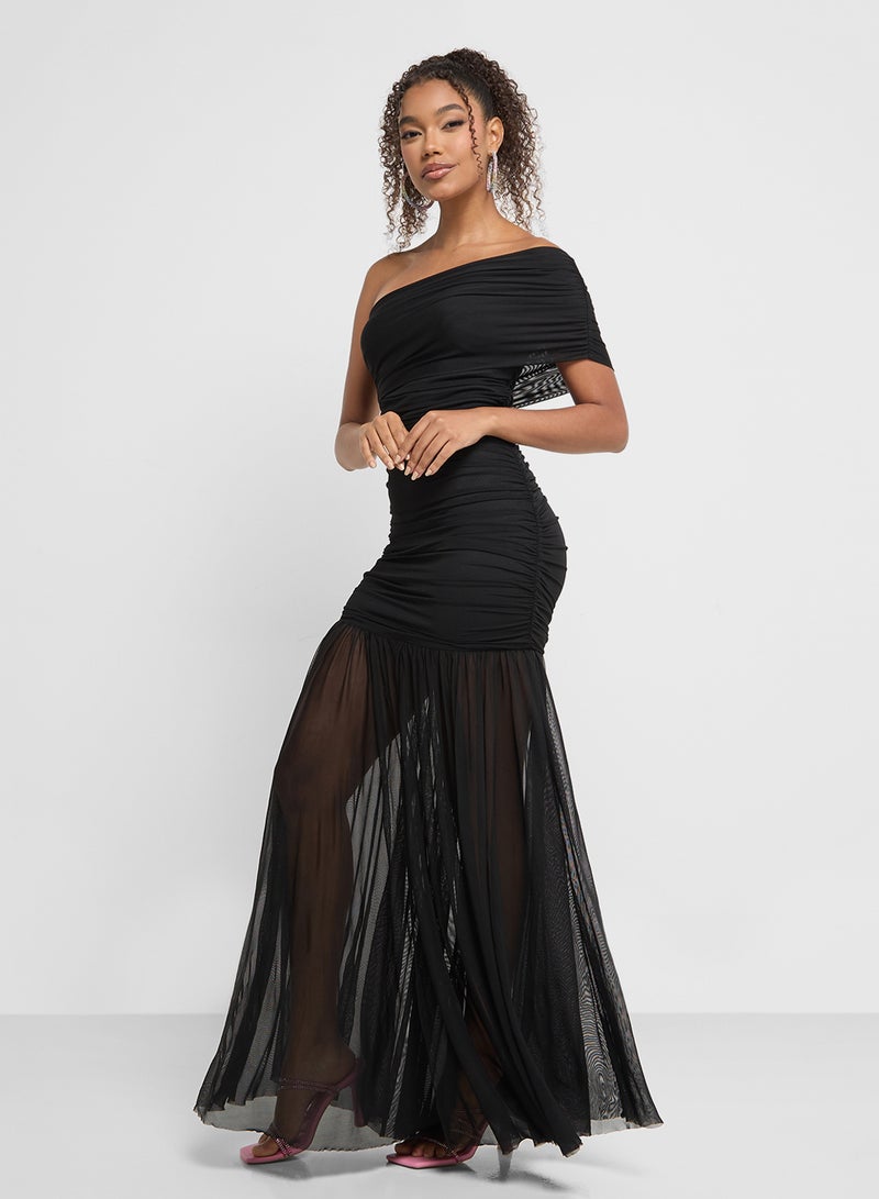 Ginger One-Shoulder Mesh Dress - Image 4