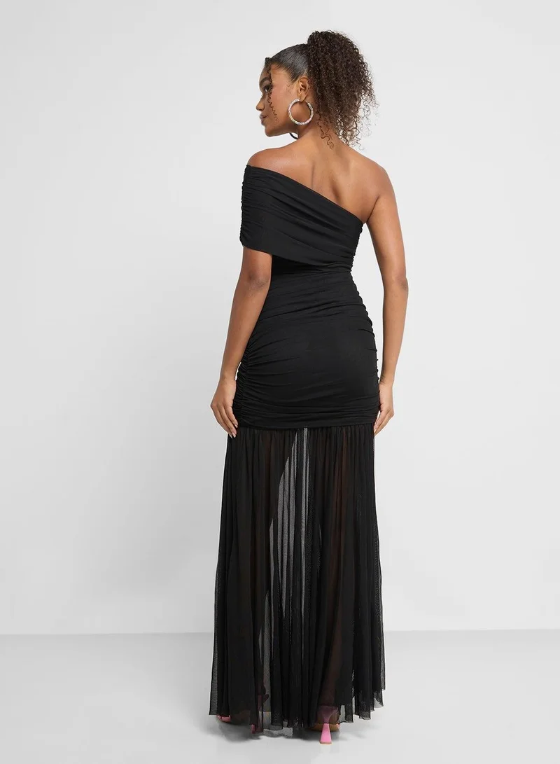 Ginger One-Shoulder Mesh Dress