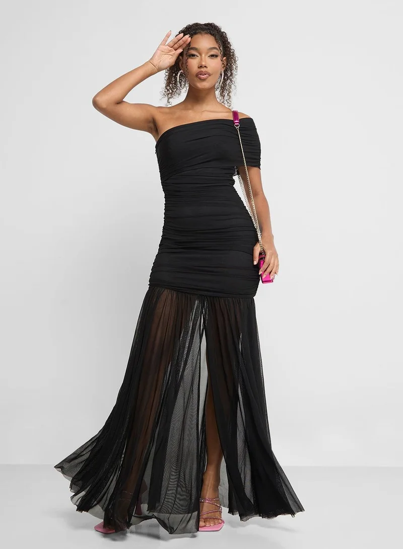 Ginger One-Shoulder Mesh Dress