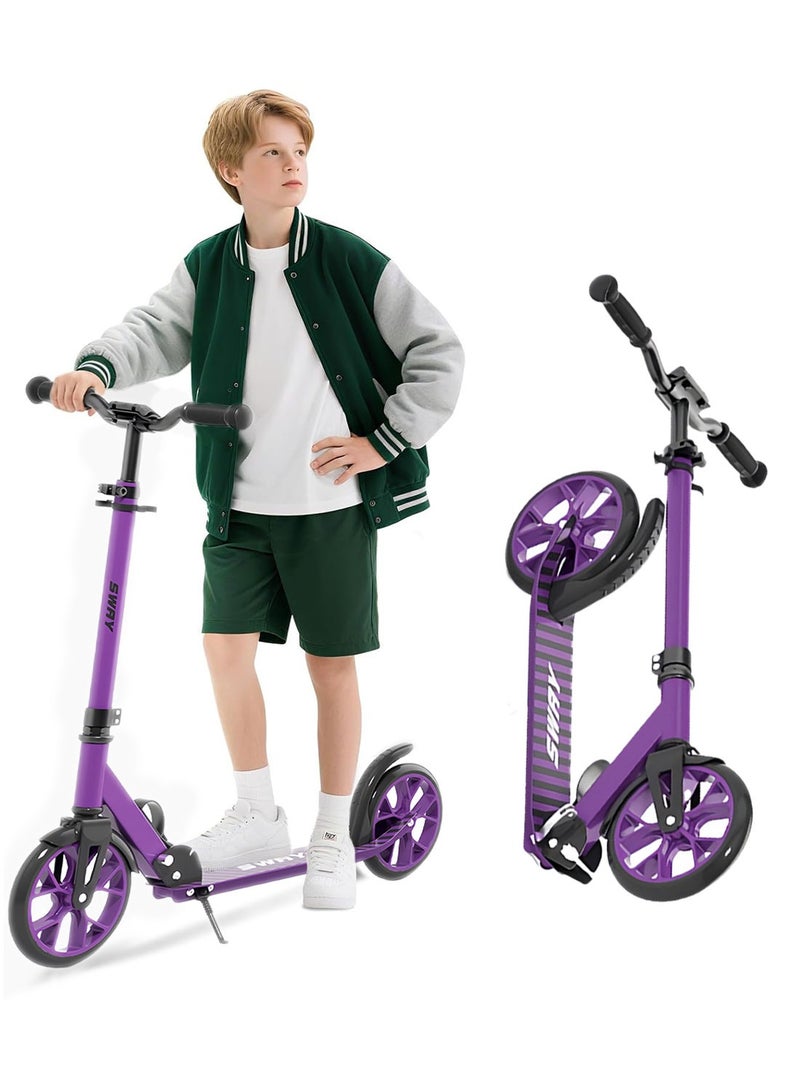sway سكوتر للأطفال، سكوتر بعجلتين مع مقود قابل للتعديل، ركوب واقف مع فرامل، سكوتر قابل للطي بسهولة للأطفال من 12 سنة وما فوق - Image 1