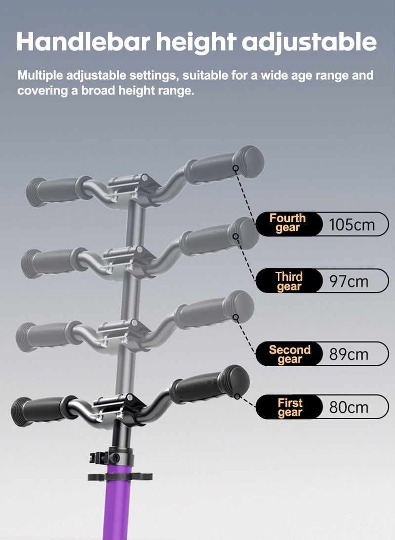 sway سكوتر للأطفال، سكوتر بعجلتين مع مقود قابل للتعديل، ركوب واقف مع فرامل، سكوتر قابل للطي بسهولة للأطفال من 12 سنة وما فوق - Image 5