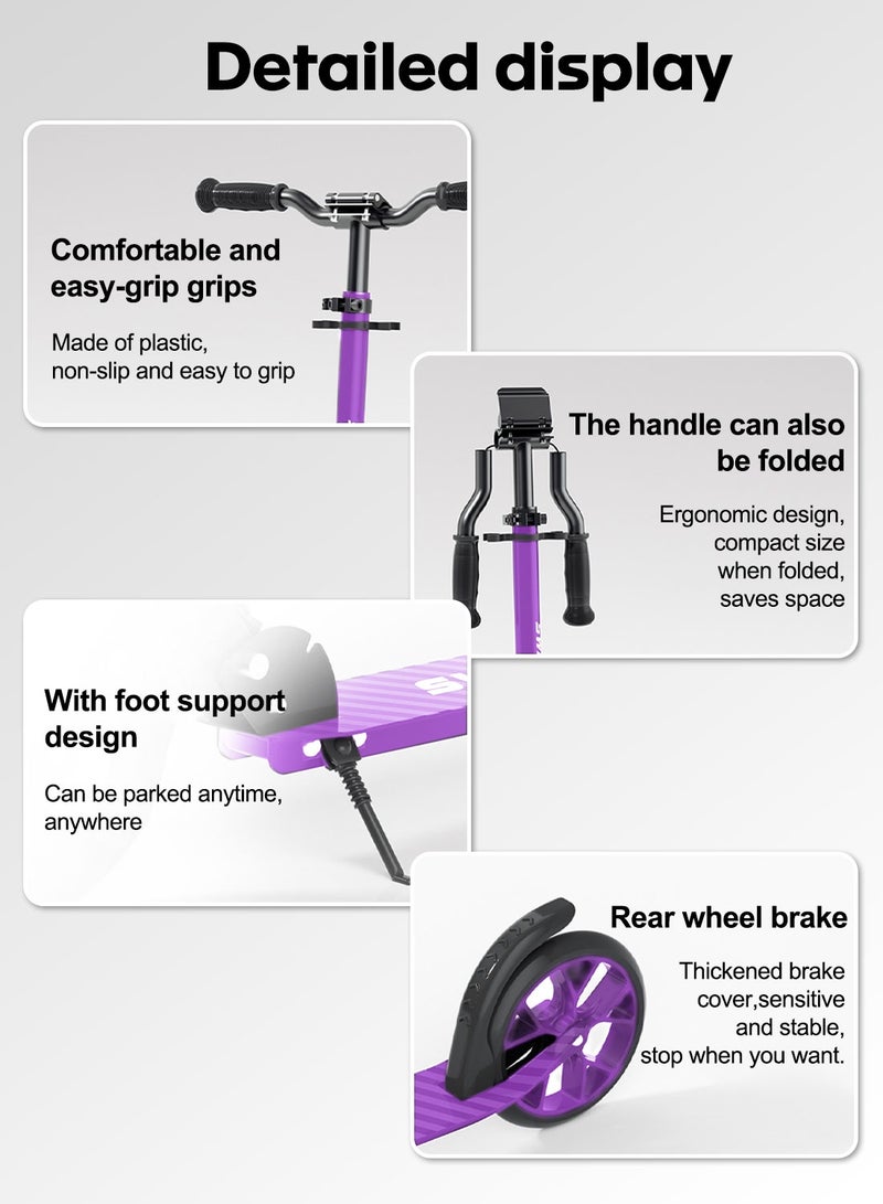 sway سكوتر للأطفال، سكوتر بعجلتين مع مقود قابل للتعديل، ركوب واقف مع فرامل، سكوتر قابل للطي بسهولة للأطفال من 12 سنة وما فوق - Image 4