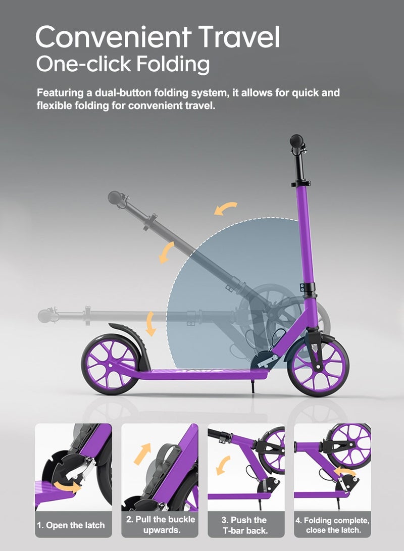 sway سكوتر للأطفال، سكوتر بعجلتين مع مقود قابل للتعديل، ركوب واقف مع فرامل، سكوتر قابل للطي بسهولة للأطفال من 12 سنة وما فوق - Image 3