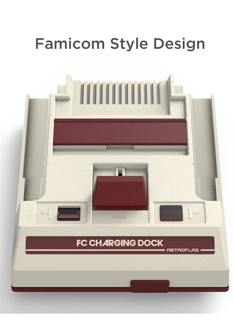 Captaintech Charging Station Compatible with Nintendo Switch Joy Con Controllers,Classic Famicom JoyCons Charger Dock Stand for Switch/Switch OLED with Overcharge Protection&Cassette Game Card Storage - Image 2