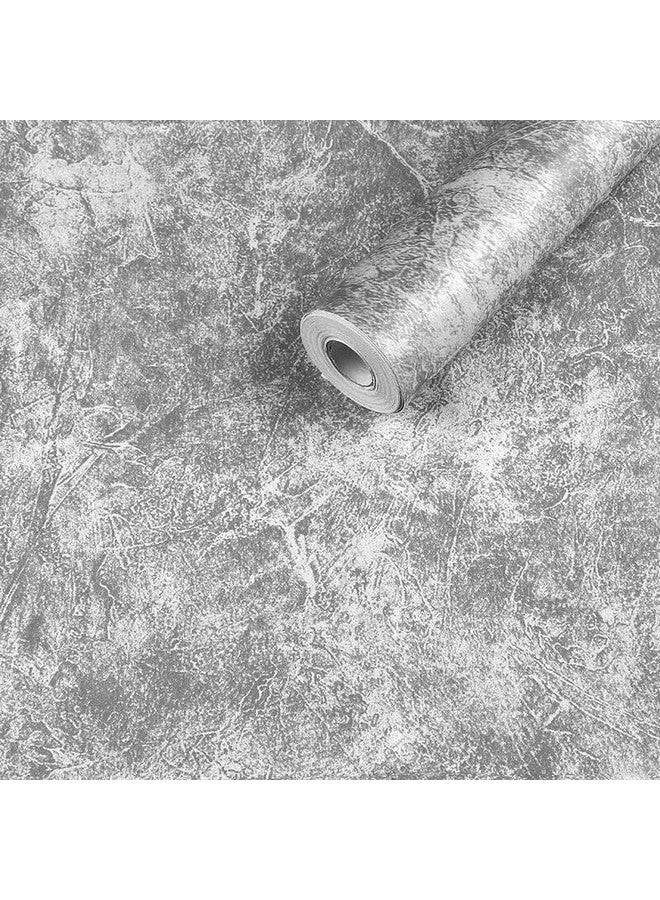 wolpin Wall Stickers Wallpaper Kitchen Granite (45 x 500 cm) Rustic Modern Marble Concrete Pattern Decals DIY Design Self Adhesive, Grey - Image 1