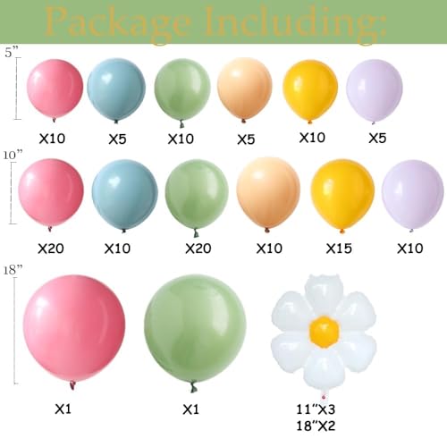 GIHOO Daisy Flower Balloon Arch Kit 137PCS Pink and Green Yellow WildFlower Balloons for Wild Flower Baby in Bloom Baby Shower Spring Daisy Theme Birthday 2025 Graduation Party Decorations - Image 2
