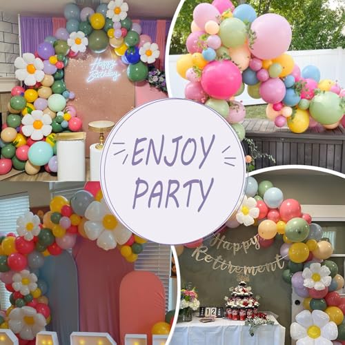 GIHOO Daisy Flower Balloon Arch Kit 137PCS Pink and Green Yellow WildFlower Balloons for Wild Flower Baby in Bloom Baby Shower Spring Daisy Theme Birthday 2025 Graduation Party Decorations - Image 4