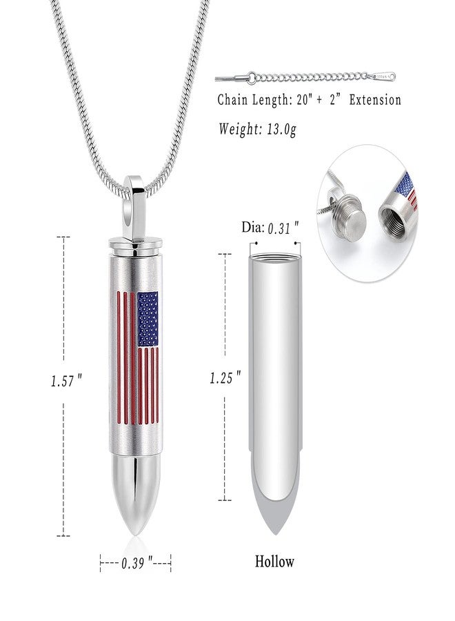 Minicremation قلائد جرة دمعة علم أمريكا للرجال/النساء، مجوهرات حرق للجثث للرماد، جرار حرق من الفولاذ المقاوم للصدأ، تذكار لحفظ الرماد للحيوانات الأليفة (3 قطع) - Image 2