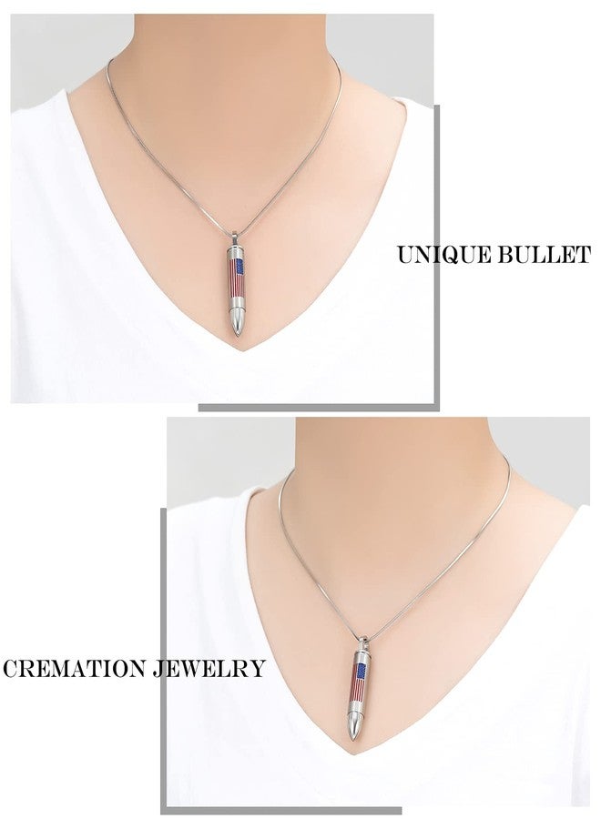 Minicremation قلائد جرة دمعة علم أمريكا للرجال/النساء، مجوهرات حرق للجثث للرماد، جرار حرق من الفولاذ المقاوم للصدأ، تذكار لحفظ الرماد للحيوانات الأليفة (3 قطع) - Image 4