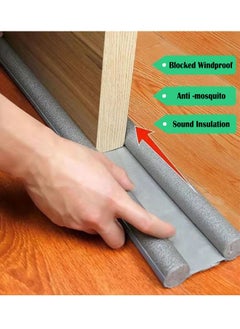 ZCM-HAPPY 3 Piece Foamed Cotton Door Bottom Noise Reduction Sealing Strip Grey 93cm  - Image 3