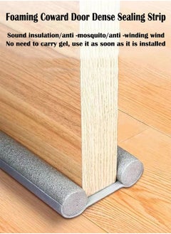 ZCM-HAPPY 3 Piece Foamed Cotton Door Bottom Noise Reduction Sealing Strip Grey 93cm  - Image 2