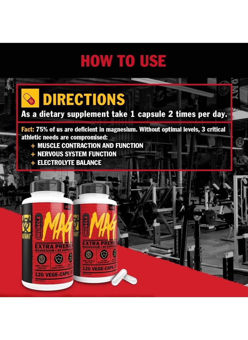 Mutant - MUTANT Muscle MAG Extra Premium Magnesium 120 Veg Capsules - Image 1