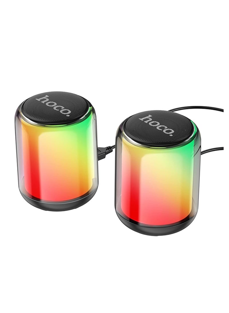 Hoco BS56  Colorful Bluetooth Wired Speaker computer speaker Bluetooth V5.212 Kinds Of Colorful Lighting Effects Support BluetoothAUX... - Image 3