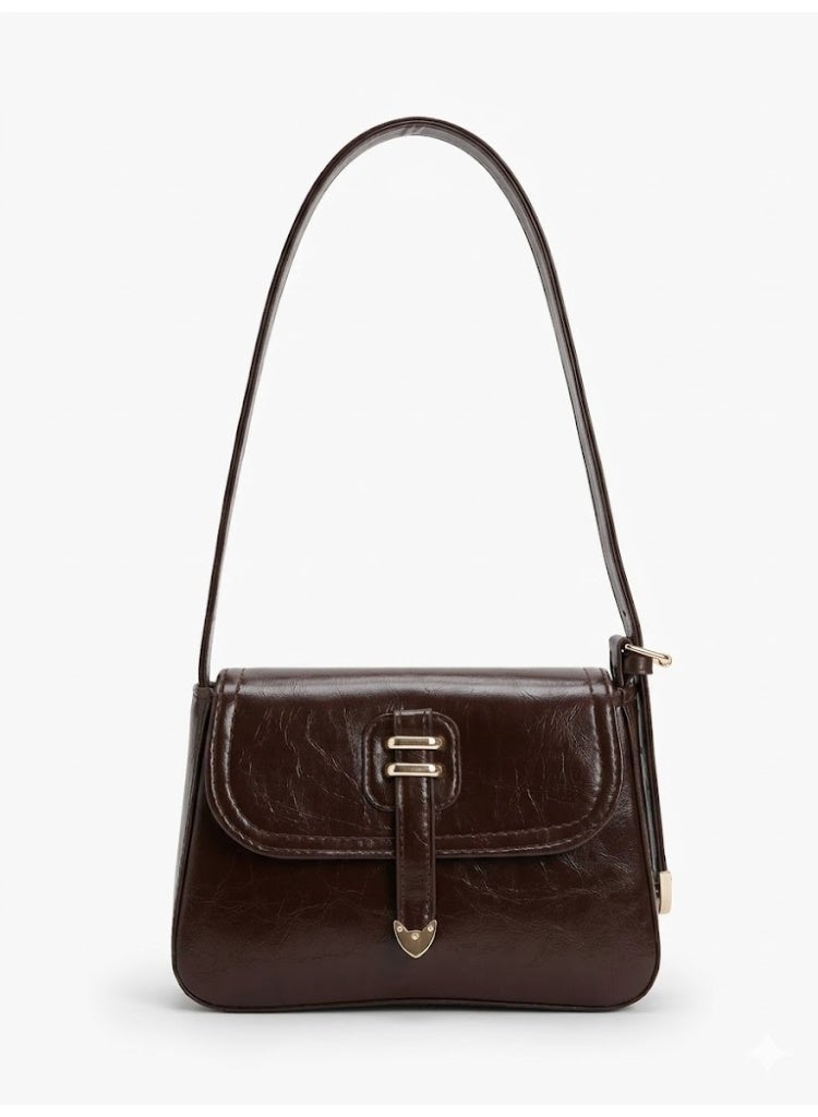 لايف ستيلاش  حقيبة كتف جلد انيقة - بني - ZC-10 - Image 1