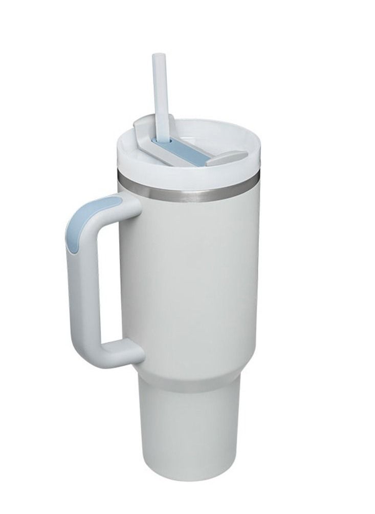 Captaintech Stainless Steel Vacuum Insulated Tumbler 40oz In-car Mug Easy to Hold With a Reusable Straw 