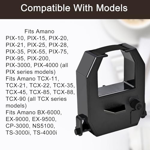 WUAGNCK 3 Pack Amano Time Clocks Ribbon, Replacement Ribbon Fits Amano PIX 10/15/20/21/25/35/28/55/75/95/200/3000/4000, Amano TCX 11/21/22/35/45/85/88/90 - Image 4