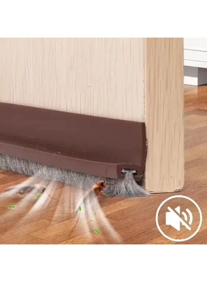 White Self Adhesive Door Bottom Brush Seal Strip Dust Insect Proof Rubber Blocker - Image 2