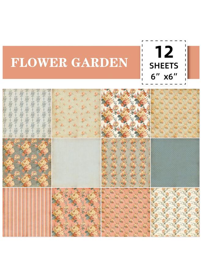 Bluejw Big Selling Hot Selling 12 Sheets/pack Material Paper Hand Account Decoration Origami DIY Pattern Background Paper Rose Pattern Card - Image 3