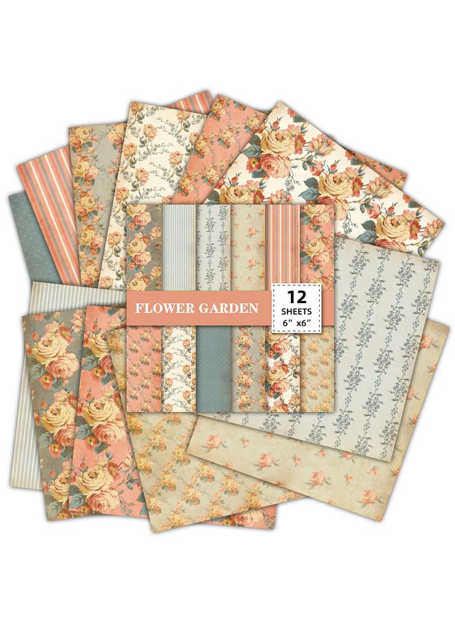 Bluejw Big Selling Hot Selling 12 Sheets/pack Material Paper Hand Account Decoration Origami DIY Pattern Background Paper Rose Pattern Card - Image 5