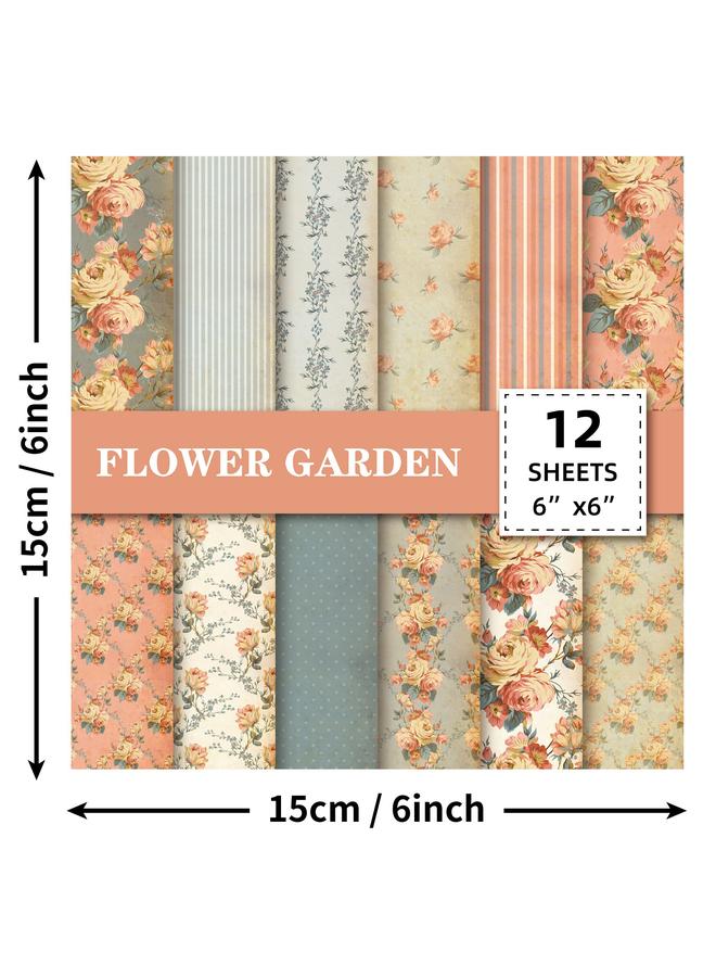 Bluejw Big Selling Hot Selling 12 Sheets/pack Material Paper Hand Account Decoration Origami DIY Pattern Background Paper Rose Pattern Card - Image 4
