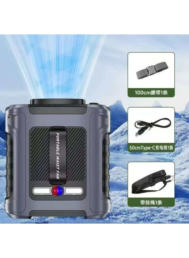 10000mAh Outdoor Waist Cooling Fan with Power Bank & LED Flashlight - Image 1