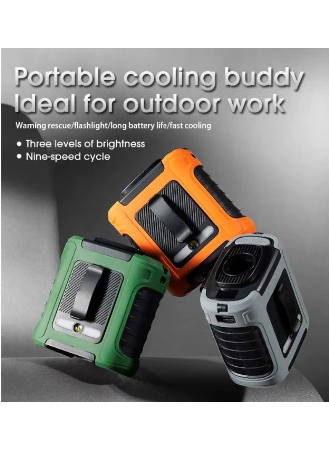 10000mAh Outdoor Waist Cooling Fan with Power Bank & LED Flashlight - Image 5