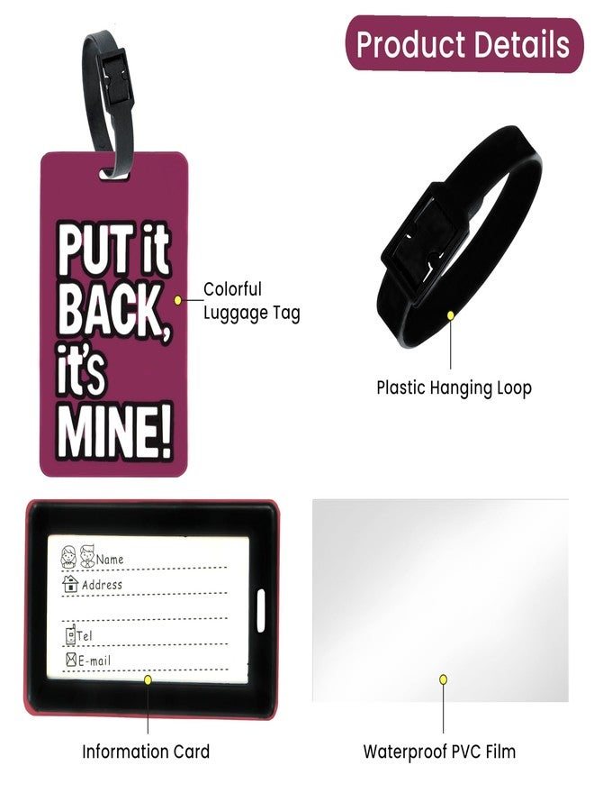 Storite Luggage Tags/Bag/Travel ID Label Tags for Suitcase & School Bags Identifier Name Address Label with Silicon Strap | Multicolor (2 Pack) - Image 3