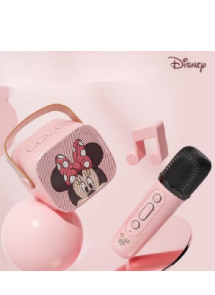 Minnie Disney genuine microphone and audio integrated microphone mobile phone Bluetooth singing children's national karaoke pink Minnie  - Image 1