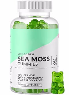 Daynee Sea Moss Gummies - Natural Irish Sea Moss and Bladderwrack with Burdock Gummy - 60 Gummies - Vegan - Thyroid, Healthy Skin, Keto Detox, Gut, Joint Support Alkaline Supplements  - Image 1