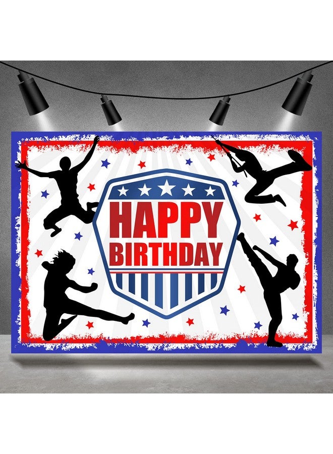 Rsuuinu Ninja Birthday Backdrop Japan Katana Samurai Ninja Warrior Photography Background Boys Kids Happy Birthday Party Banner Supplies Decorations For Ninja Photo Studio Booth Props 7X5Ft - Image 2