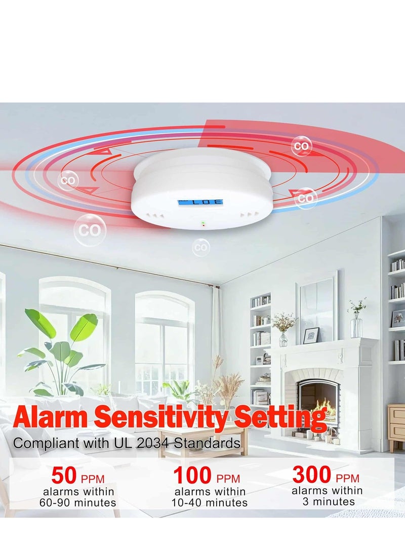 Generic 3 Pack Carbon Monoxide detectors,co Detector,Carbon Monoxide Alarm,co2 Detector Battery Powered with LCD Display,Carbon Monoxide Detector,for Home  - Image 3