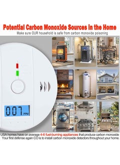 Generic 3 Pack Carbon Monoxide detectors,co Detector,Carbon Monoxide Alarm,co2 Detector Battery Powered with LCD Display,Carbon Monoxide Detector,for Home  - Image 4