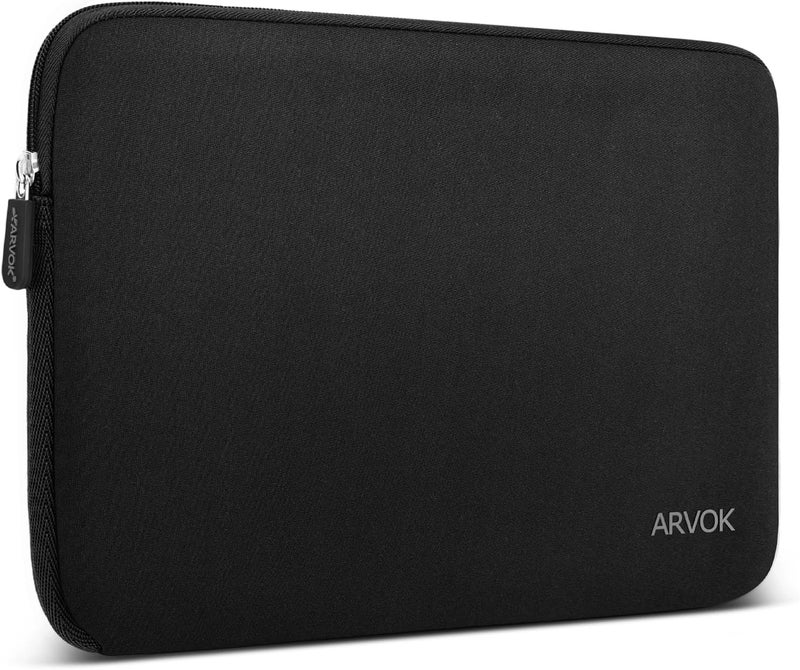 ARVOK 11 11.6 12 Inch Laptop Sleeve Multi-Color Size Choices Case/Water-Resistant Neoprene Notebook Computer Pocket Tablet Briefcase Carrying Bag/Pouch Skin Cover for HP/Dell/Lenovo/Asus/Acer, Black - Image 1